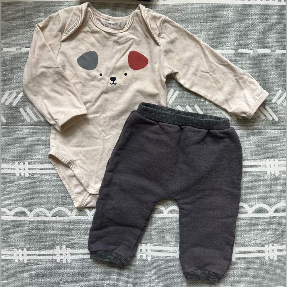 Mayoral Baby Puppy Outfit- 4/6 months